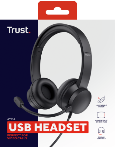 Trust Ayda Auriculares Alámbrico Diadema Llamadas/Música Negro