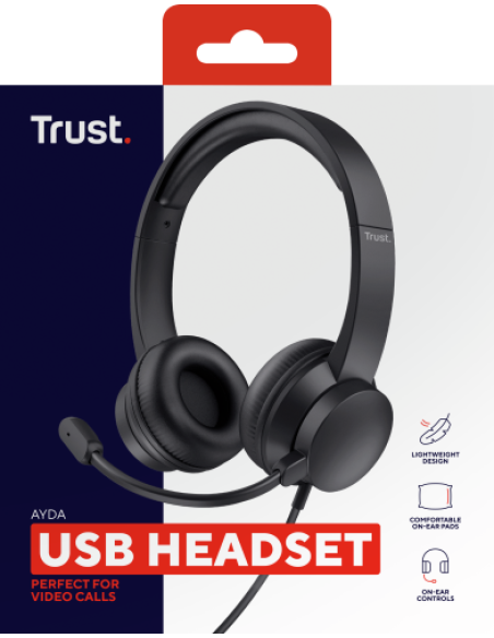 Trust Ayda Auriculares Alámbrico Diadema Llamadas/Música Negro