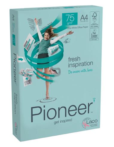 PAQUETE 500H PAPEL FRESH PREMIUM 75GR A4 PIONEER CIE 169 PIF0750040