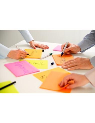 PACK 4 BLOCS 45 HOJAS NOTAS GRANDES ADHESIVAS 203X152MM SUPER STICKY COLORES SURTIDOS NEÓN 6845-SSP POST-IT 7100234637