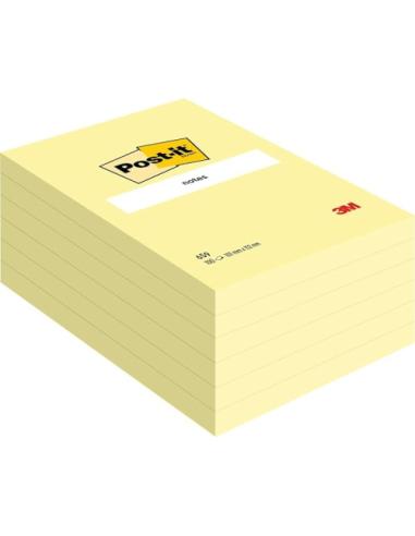 BLOCS 100 HOJAS NOTAS GRANDES ADHESIVAS 101X152MM CANARY YELLOW 659 POST-IT 7100172752