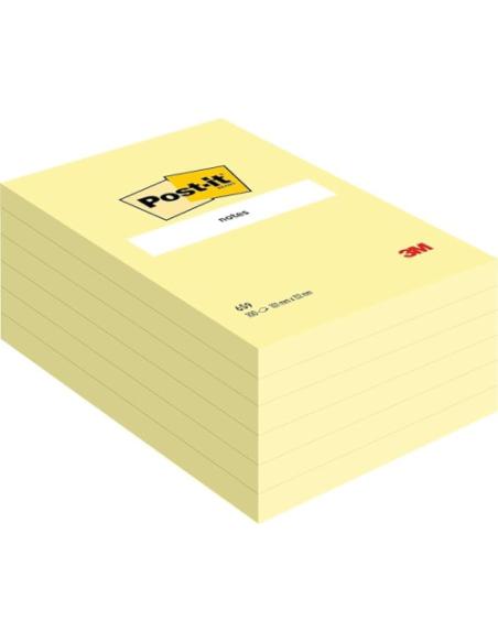 BLOCS 100 HOJAS NOTAS GRANDES ADHESIVAS 101X152MM CANARY YELLOW 659 POST-IT 7100172752