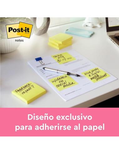 PACK 12 BLOCS 100 HOJAS Z-NOTES 76X127MM CANARY YELLOW CAJA CARTÓN R350 CY POST-IT 7100290186