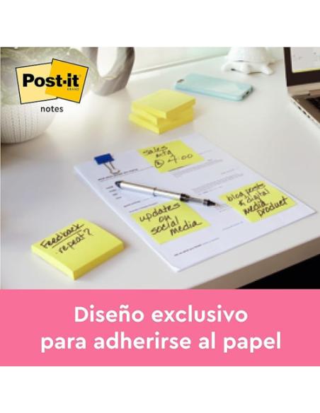 PACK 12 BLOCS 100 HOJAS Z-NOTES 76X127MM CANARY YELLOW CAJA CARTÓN R350 CY POST-IT 7100290186