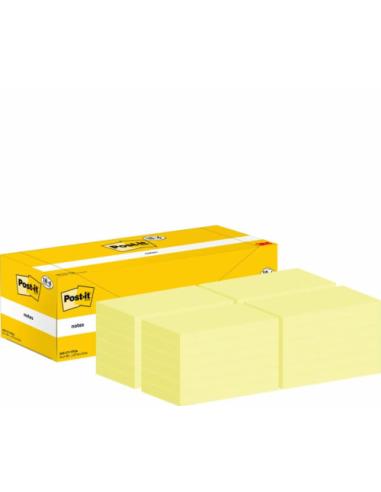 PACK 18+6 BLOCS 100 HOJAS NOTAS ADHESIVAS 76X127MM CANARY YELLOW CAJA CARTÓN 655-CY-VP24 POST-IT 7100317836