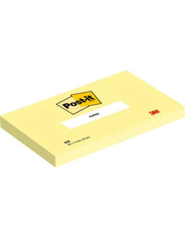 PACK 12 BLOCS 100 HOJAS NOTAS ADHESIVAS 76X127MM CANARY YELLOW CAJA CARTÓN 655 POST-IT 7100290165