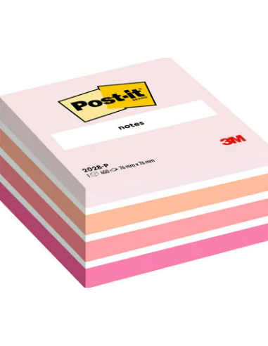CUBO 450 HOJAS NOTAS ADHESIVAS 76X76MM COLORES SURTIDOS ROSAS 2028-P POST-IT 7100172384