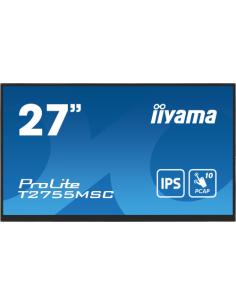 MONITOR IIYAMA 27" IPS BONDED PCAP 10P TOUCH, 1920X1080, FLAT BEZEL FREE GLASS FRONT, HDMI, DISPLAYPORT, 360CD/M², USB HUB 2X 3.