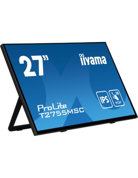 MONITOR IIYAMA 27" IPS BONDED PCAP 10P TOUCH, 1920X1080, FLAT BEZEL FREE GLASS FRONT, HDMI, DISPLAYPORT, 360CD/M², USB HUB 2X 3.