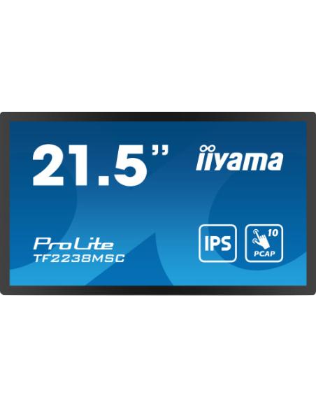 MONITOR IIYAMA 22" TACTIL (TF2238MSC-B1) 1920X1080/ 600CD /1000:1 / HDMI/ DP /2 X USB/ 5MS/ MM / USO HORIZ-VERTI-BOCA ARRIBA / V