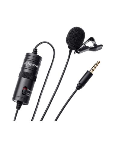 MICROFONO BOYA BY-M1 LAVALIER / JACK 3.5MM / OMNIDIRECCIONAL / SMARTPHONE - DSLR - PC / CABLE 6M / BATERIA LR44 / BY-M1
