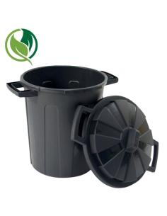 CONTENEDOR SOSTENIBLE DE RECICLAJE CON TAPA 100 LITROS 54X64X68 CM PP NEGRO ARCHIVO 2000 CP1426100 NE