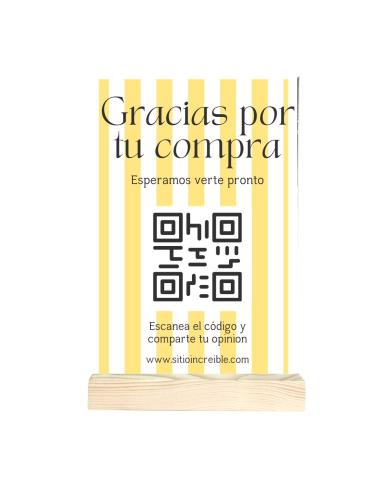 EXPOSITOR SOBREMESA DOBLE CARA A6 VERTICAL CON BASE DE MADERA 30x105x170MM A6 ARCHIVO 2000 15906M1 CS TP