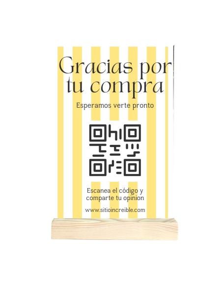 EXPOSITOR SOBREMESA DOBLE CARA A6 VERTICAL CON BASE DE MADERA 30x105x170MM A6 ARCHIVO 2000 15906M1 CS TP