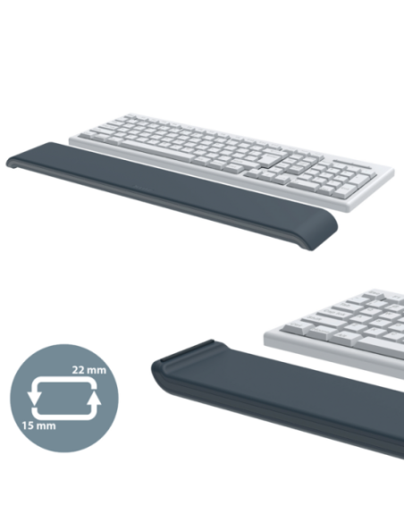 REPOSAMUÑECAS AJUSTABLE PARA TECLADO GRIS OSCURO ERGO LEITZ 65230089
