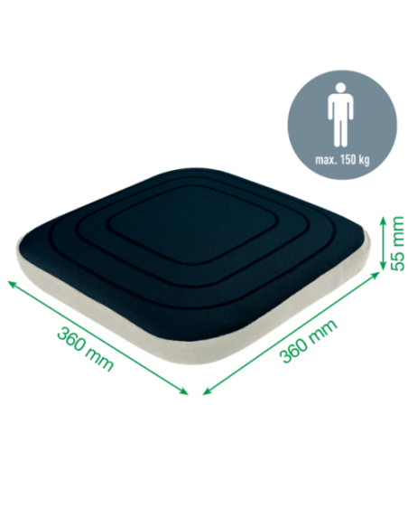 COJIN DE ASIENTO ACTIVE WOBBLE CON FUNDA GRIS OSCURO ERGO LEITZ 65400089