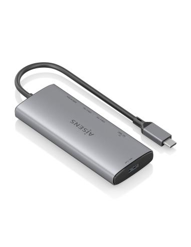 DOCK USB-C 6 EN 1 USB-C A HDMI USB-A 2USB-C SD MICROSD 20CM AISENS ASUC-6P029-GR