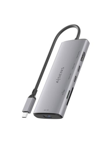 DOCK USB-C 6 EN 1 USB-C A HDMI USB-A 2USB-C SD MICROSD 20CM AISENS ASUC-6P029-GR