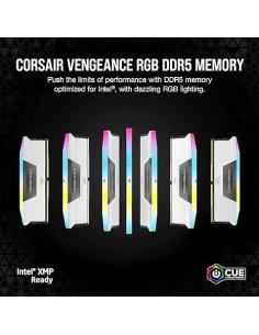 MEMORIA CORSAIR DDR5 64GB 2X32GB PC5600 VENGEANCE RGB BLANCA CMH64GX5M2B5600C40W 2