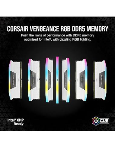 MEMORIA CORSAIR DDR5 64GB 2X32GB PC5600 VENGEANCE RGB BLANCA CMH64GX5M2B5600C40W