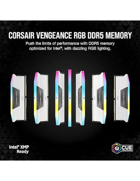 MEMORIA CORSAIR DDR5 64GB 2X32GB PC5600 VENGEANCE RGB BLANCA CMH64GX5M2B5600C40W