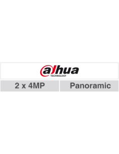 (DH-IPC-PDW3849P-A180-E2-AS-PV-0280B) DAHUA CÁMARA IP DOMO PANORÁMICA TIOC DUO WDR WIZSENSE 2X4MP LED IR & LUZ CÁLIDA IP67 ALARM 2