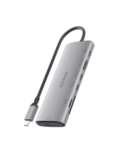 DOCK USB-C 7-1 USBC A HDMI USBA 2USBC SD MICROSD USBC 20CM AISENS ASUC-7P031-GR