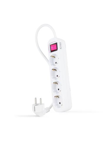 REGLETA 4 SALIDAS NANOCABLE CINTERRUPTOR CPROTEC 1.4M BLANCO 10.37.0004