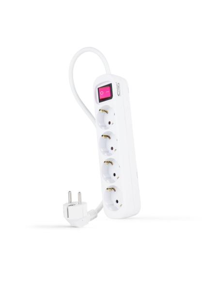 REGLETA 4 SALIDAS NANOCABLE CINTERRUPTOR CPROTEC 1.4M BLANCO 10.37.0004