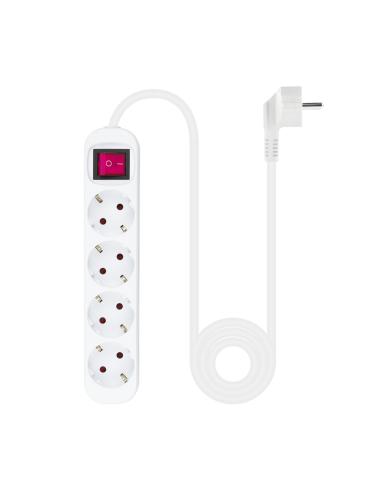 REGLETA 4 SALIDAS NANOCABLE CINTERRUPTOR CPROTEC 1.4M BLANCO 10.37.0004