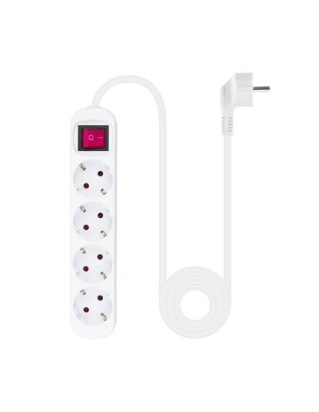 REGLETA 4 SALIDAS NANOCABLE CINTERRUPTOR CPROTEC 1.4M BLANCO 10.37.0004