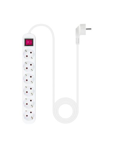 REGLETA 6 SALIDAS NANOCABLE CINTERRUPTOR CPROTEC 1.4M BLANCO 10.37.0006