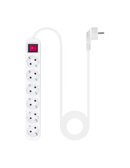 REGLETA 6 SALIDAS NANOCABLE CINTERRUPTOR CPROTEC 1.4M BLANCO 10.37.0006