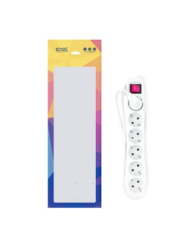 REGLETA 6 SALIDAS NANOCABLE CINTERRUPTOR CPROTEC 1.4M BLANCO 10.37.0006