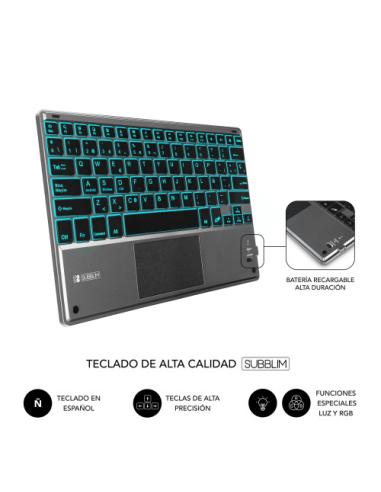 SUBBLIM Funda con Teclado Retroiluminado KEYTAB Pro BT Touchpad Ipad 10,9" 10a Gen Black