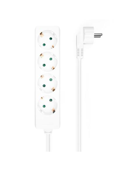 REGLETA 4 SALIDAS AISENS SIN INTERRUPTOR CON CABLE 3X1.5MM2 BLANC 1.4M A154-0533