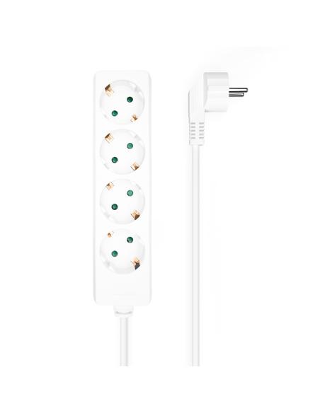 REGLETA 4 SALIDAS AISENS SIN INTERRUPTOR CON CABLE 3X1.5MM2 BLANC 1.4M A154-0533