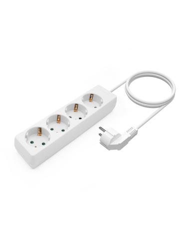 REGLETA 4 SALIDAS AISENS SIN INTERRUPTOR CON CABLE 3X1.5MM2 BLANC 1.4M A154-0533