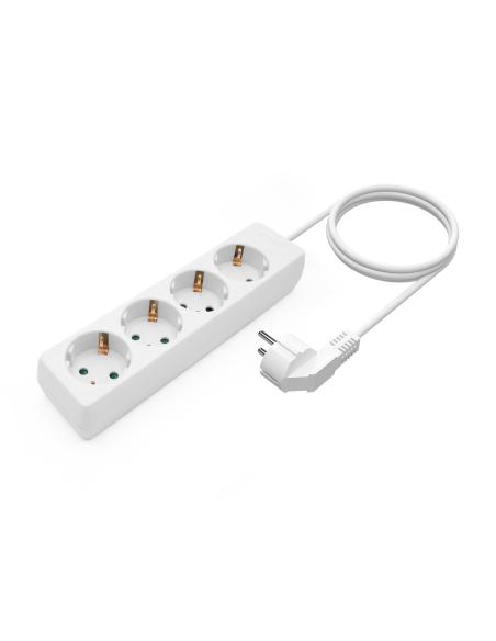 REGLETA 4 SALIDAS AISENS SIN INTERRUPTOR CON CABLE 3X1.5MM2 BLANC 1.4M A154-0533