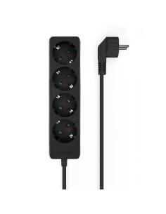 REGLETA 4 SALIDAS AISENS SIN INTERRUPTOR CON CABLE 3X1.5MM2 NEGRO 1.4M A154-0534 2