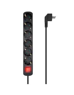 REGLETA 6 SALIDAS AISENS CINTERRUPTOR CON CABLE 3X1.5MM2 NEGRO 1.4M A154-0536