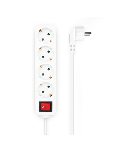 REGLETA 4 SALIDAS CON INTERRUPTOR CABLE 3X1.5MM2 BLANCO 1.4M AISENS A154-0649