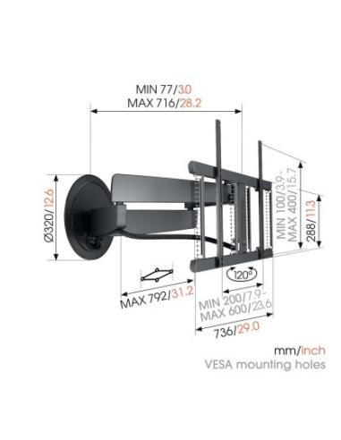 VOGELS GAMA CONSUMO TV SOPORTE ELECTRICOA PARED NEGRO (TVM7675)