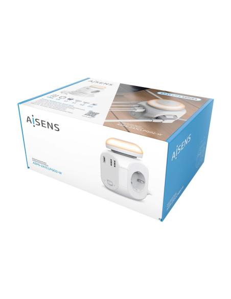 REGLETA 4 SALIDA 1XUSB-C 2XUSB-A LUZ NOCTURNA 1.8M BLANC AISENS ASPS-2A1CLPQ02-W