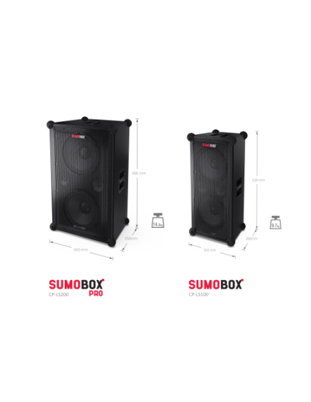 SHARP CP-LS100 ALTAVOZ PORTATIL, 120W RMS / 105dB, 10 HORAS / 14.8V 5Ah , 3 CANALES ENTRADA/ TRS/XLR (x 2)