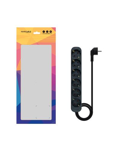 REGLETA 6 TOMAS 1.4 M NEGRA 10.37.0006-NS-BK NANOCABLE