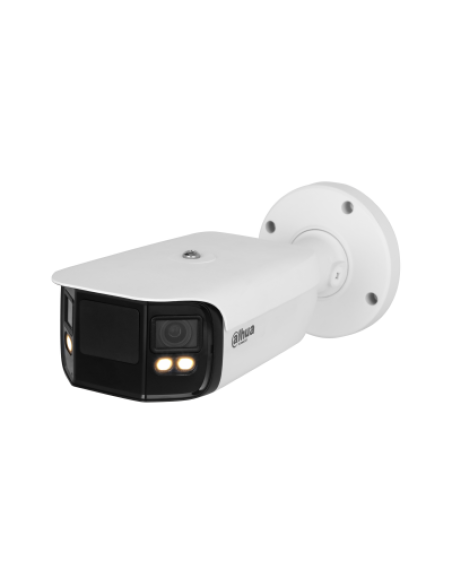 (DH-IPC-PFW5849P-A180-E2-ASTE-0360B) DAHUA CÁMARA IP BULLET PANORÁMICA TIOC DUO WDR WIZSENSE 2X4MP LED IR & LUZ CÁLIDA IP67 ALAR