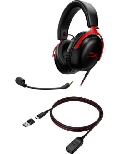 HP HyperX Cloud III - Auriculares gaming (negro-rojo)