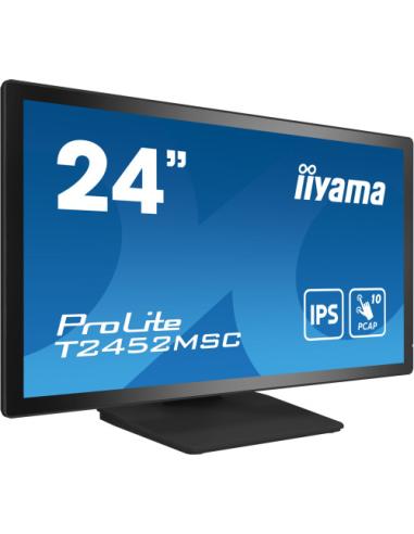 MONITOR IIYAMA 24" TACTIL CAPACITIVO T2452MSC-B1, IPS, 14 MS, HDMI, USB, DISPLAYPORT, ALT, REG INCL 90º, VESA 100 x 100