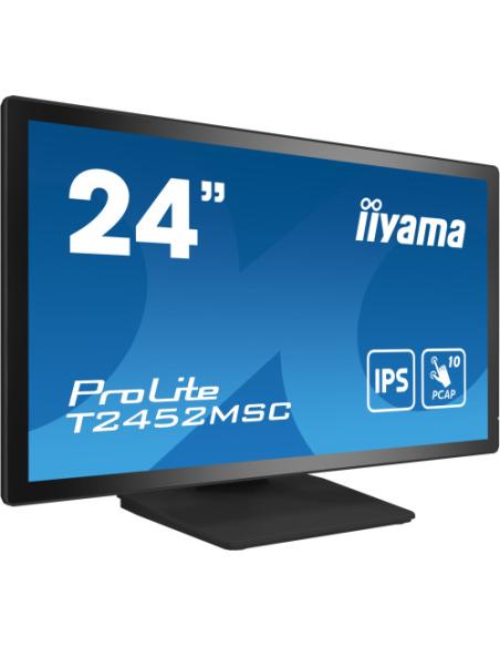 MONITOR IIYAMA 24" TACTIL CAPACITIVO T2452MSC-B1, IPS, 14 MS, HDMI, USB, DISPLAYPORT, ALT, REG INCL 90º, VESA 100 x 100